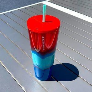 2021 Starbucks Red and blue wave 24” tumbler